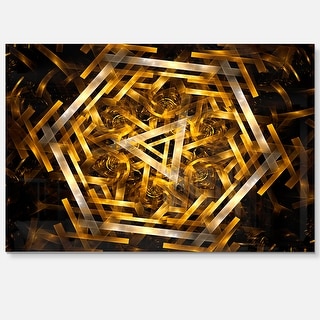 Fractal 3D Yellowish Hexagon - Abstract Art Glossy Metal Wall Art - Bed ...