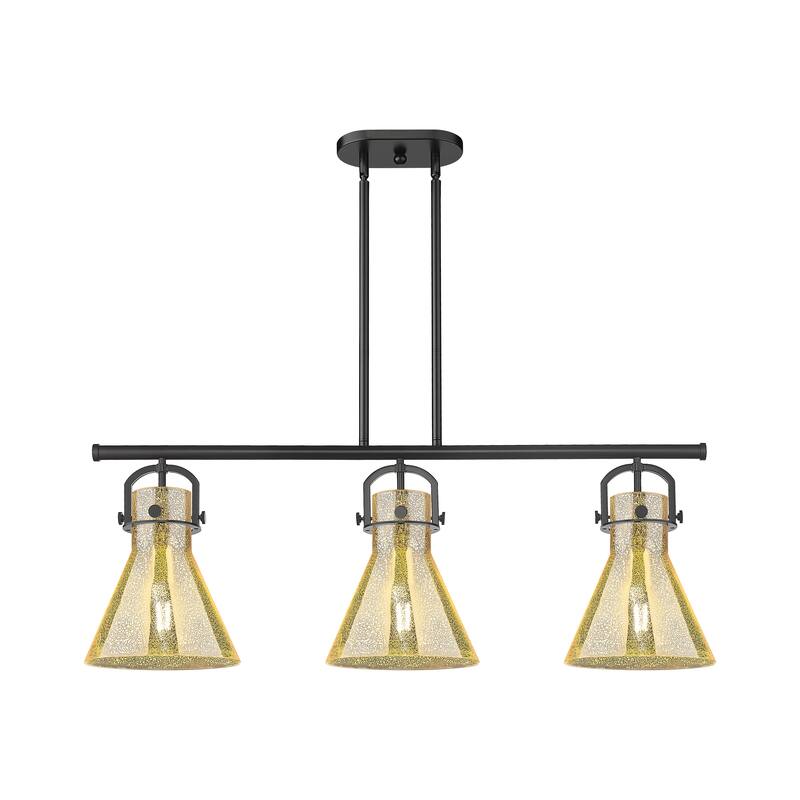 Innovations Lighting Urban Downtown - Newton Cone - 3 Light 42" Stem Hung Arched-Frame Island Light
