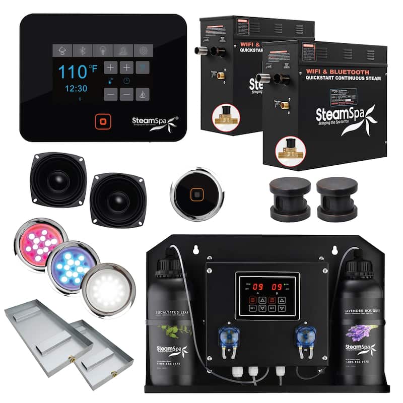SteamSpa BKT1500-ADP Black Series WiFi and Bluetooth Double 7.5KW - Oil Rubbed Bronze