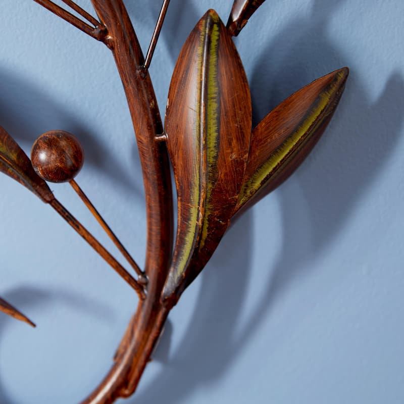 Metal Leaf Vine Home Wall Decor - Set of 2 Brown - Roche River Decor