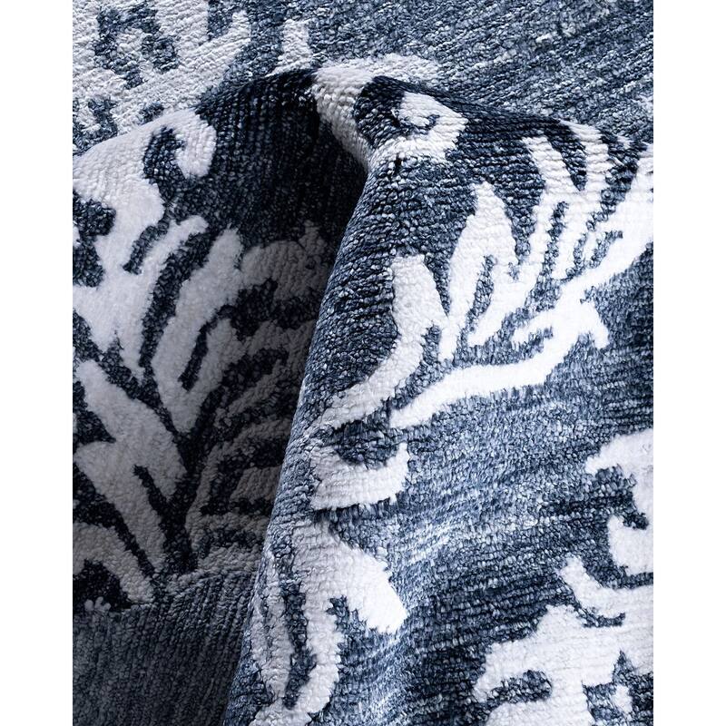 Modern One-of-a-Kind Handmade Area Rug, Blue - 8' 10" x 12' 1"