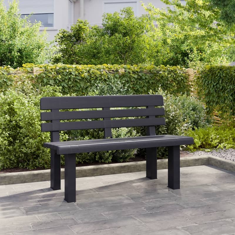 vidaXL Garden Bench Outdoor Bench Seat Balcony Patio Park Bench Polypropylene - 20.5 x 43.3 x 28.0