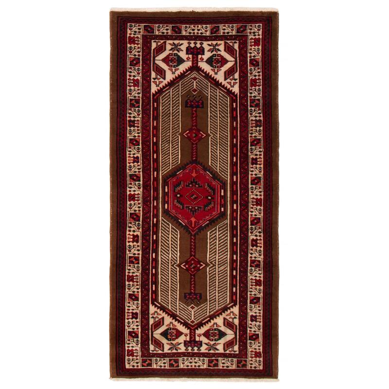 ECARPETGALLERY Hand-knotted Konya Brown Wool Rug - 3'7 x 7'9 - Brown - 3'7 x 7'9