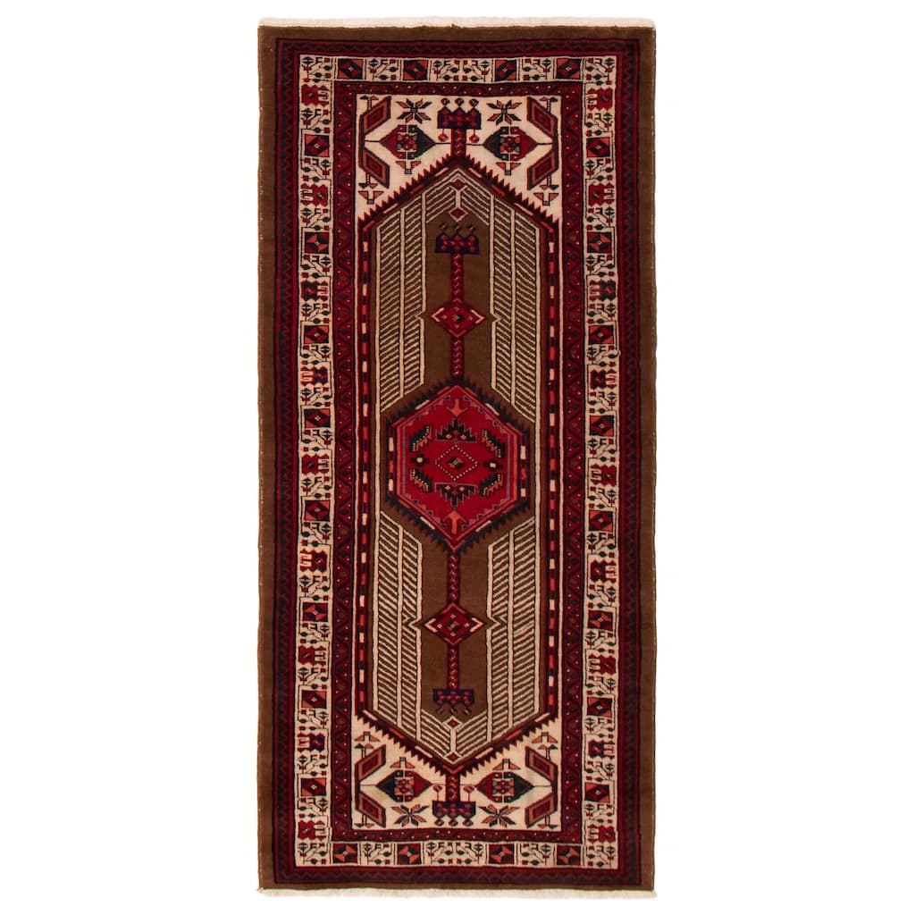 ECARPETGALLERY Hand-knotted Konya Brown Wool Rug - 3'7 x 7'9