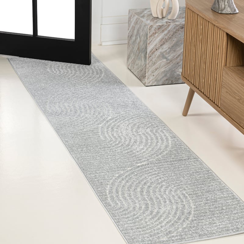 JONATHAN Y Odense Minimalist Curve Geometric Gray/Ivory Area Rug