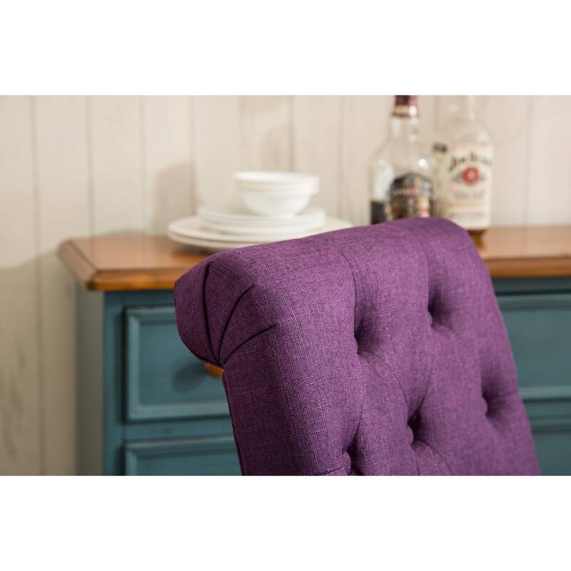 Habit Solid Wood Tufted Parsons Dining Chair, Set of 2