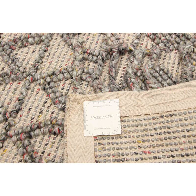 ECARPETGALLERY Braid weave Sienna Grey Wool Rug - 5'3 x 7'7