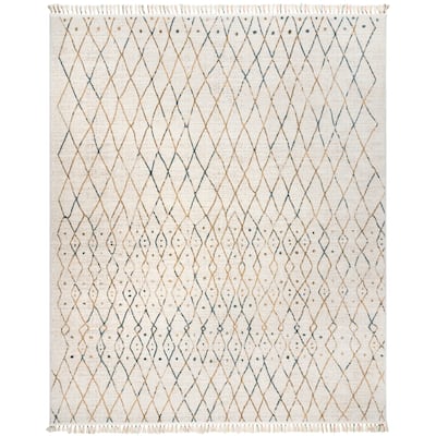 Gertmenian Amiens Moroccan Bohemian Tribal Ivory/Multi-Color Polyester Style Fringe Area Rugs
