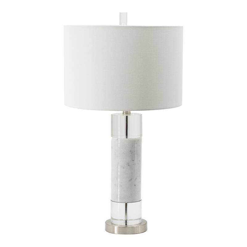 15x15x28.5" Table Lamp with white drum shade - White