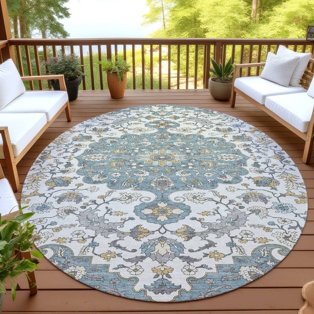 Machine Washable Indoor/ Outdoor Traditional Savannah Chantille Rug