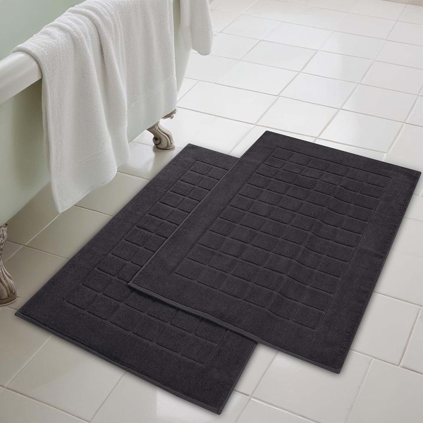 slide 2 of 7, Superior Nora Cotton Absorbent Bathmats, Set of 2 Black