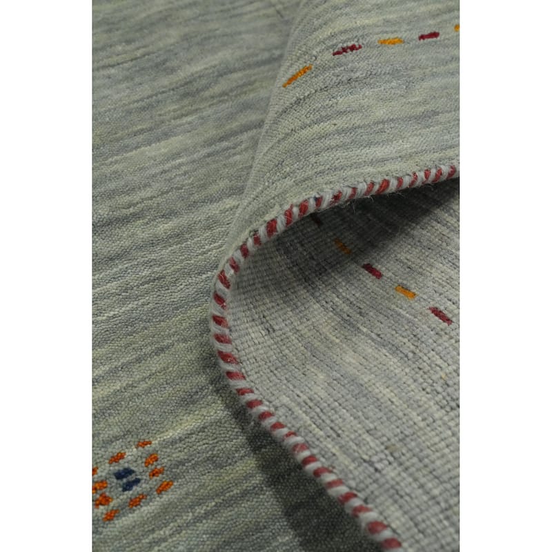 Hand Knotted Oriental 100% Wool Carpet Tribal Animal Pictorial Green Gabbeh Area Rug - 4' 9'' X 5' 0''