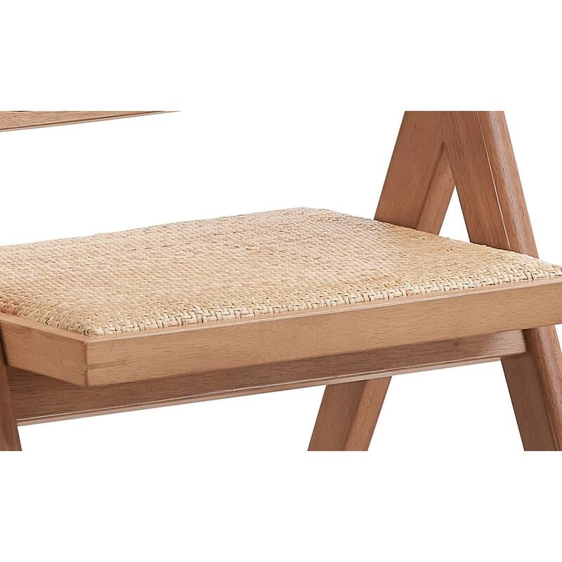Rattan Arm Chair Set of 2 with Natural Finish for Outdoor Comfort and Style