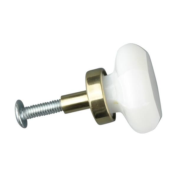 Shop Cabinet Knob Milk Glass 1 Dia W Brass Back Renovator S