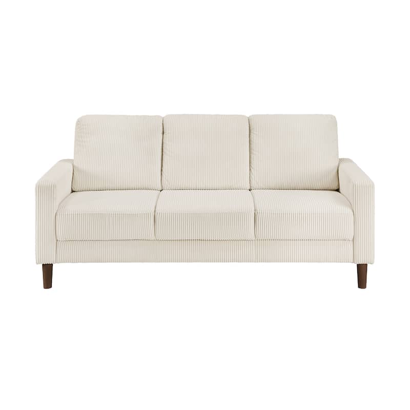 Caspian Corduroy 3-Piece Living Room Set - Wood Finish Exposed Feet