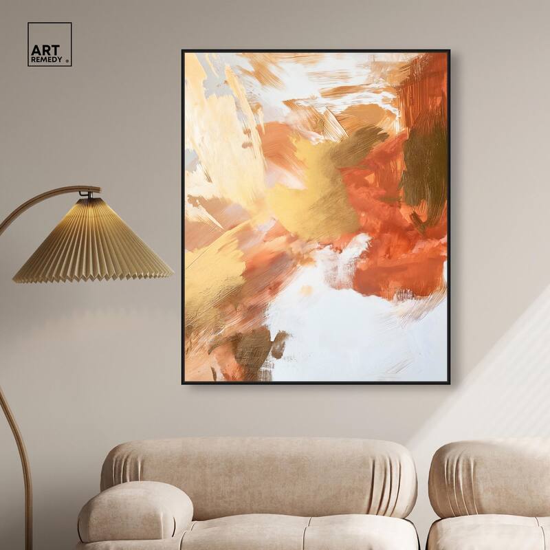 Golden Yellow Citrus Burst I Canvas by Art Remedy