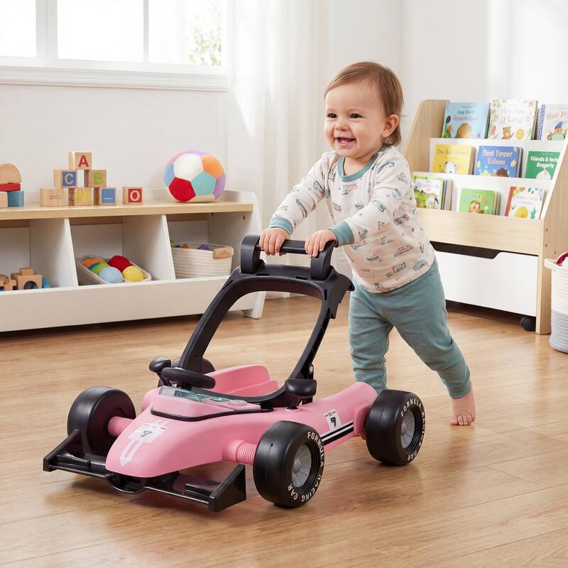 Gymax 4-in-1 Baby Push Walker Activity Center w/3-Level Adjustable