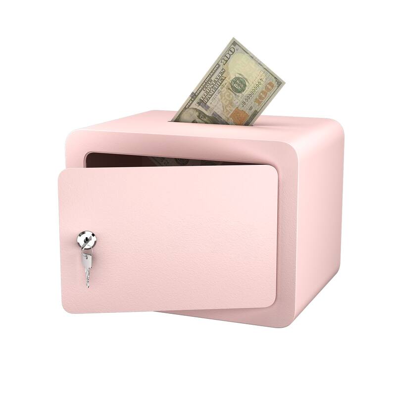 Secure Safe With Key And Password Money Home Safe, 0.23 Cubic Feet Small Safe, Mini Storage Cabinet