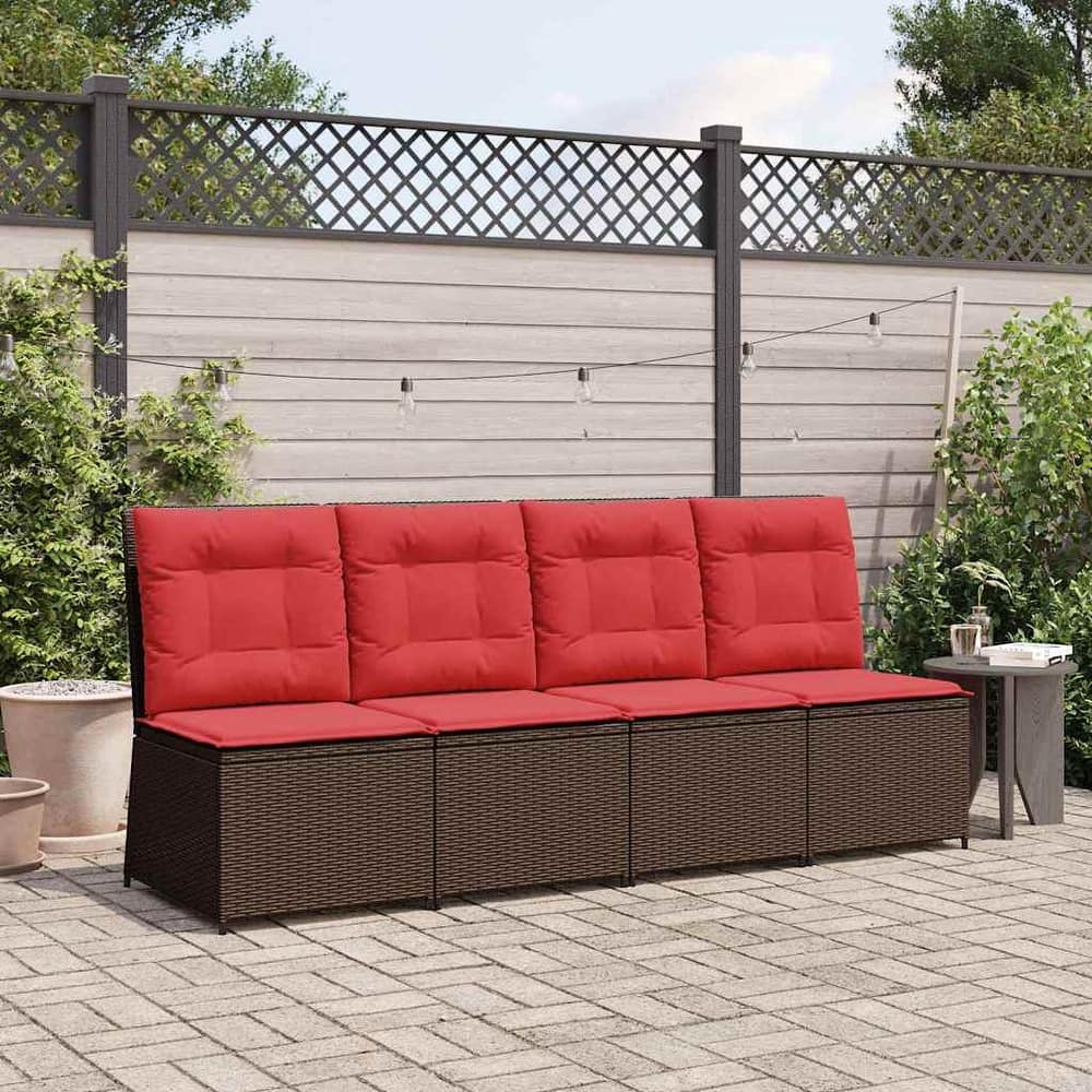 vidaXL Garden Sofa with Cushion Poly rattan - 54 x 67 x 95 cm