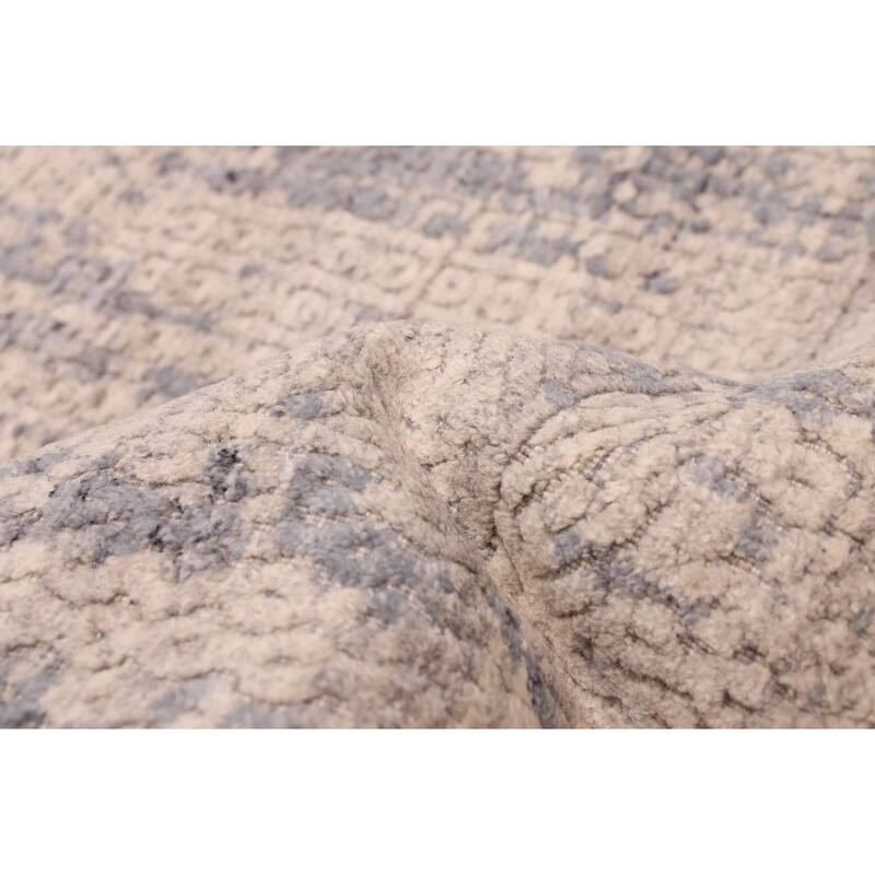 ECARPETGALLERY Hand Loomed Elysian Light Grey Wool Rug - 8'0 x 9'11