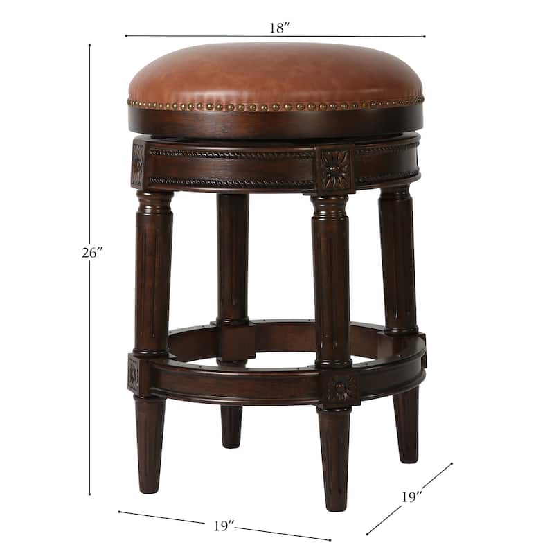 New Ridge Home Goods Chapman Counter-Height Backless Swivel Bar Stool - Counter Height