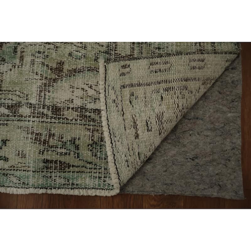 Hand Knotted Oriental 100% Wool Carpet Transitional Floral Green Anatolian Area Rug - 9' 0'' X 5' 11''