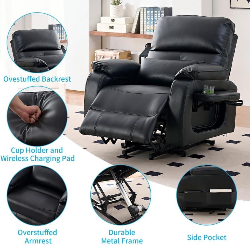 Mixoy Power Lift Recliners Chair with Vibration Massage Heating,8 Points MessageRecling Degrees,Storage,Cup Holder
