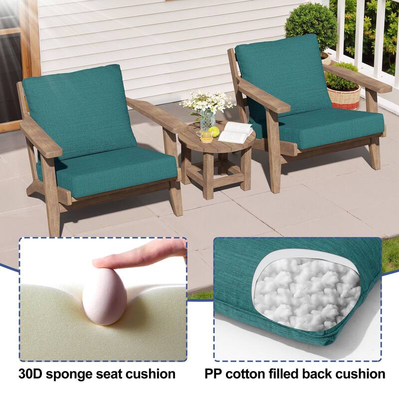 27.6 in W * 24.4 in D Outdoor Patio Deep Seat Cushion Chair Set