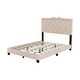 preview thumbnail 3 of 5, Full Size Velvet Upholstered Platform Bed with Tufted Headboard and Decorative Rivet Accents