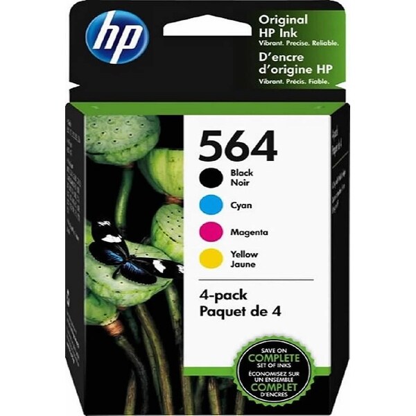 HP 564 Black/Yellow/Cyan/Magenta Ink Cartridges 4-pack Standard Capacity - black cyan yellow magenta - black cyan yellow magenta. Opens flyout.