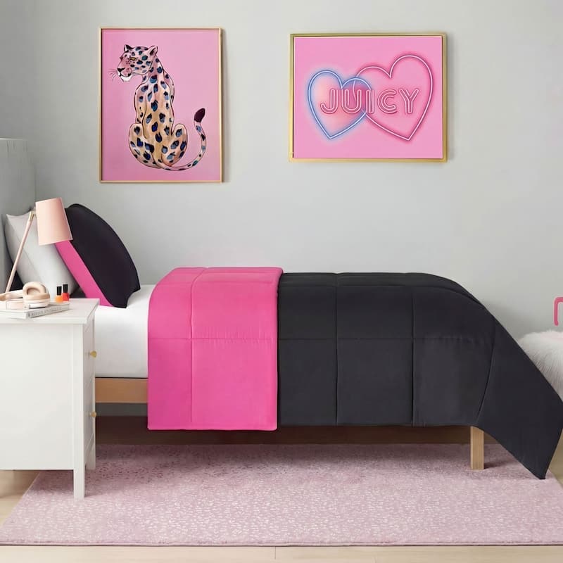 Juicy Couture Metallic Leopard Plush Rugs - 4' x 6' - Light Pink