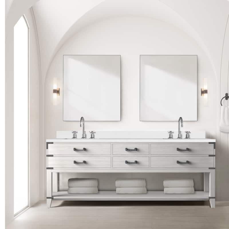 Norwalk Bath Vanity with Quartz Top, Sink, Mirror and Faucet