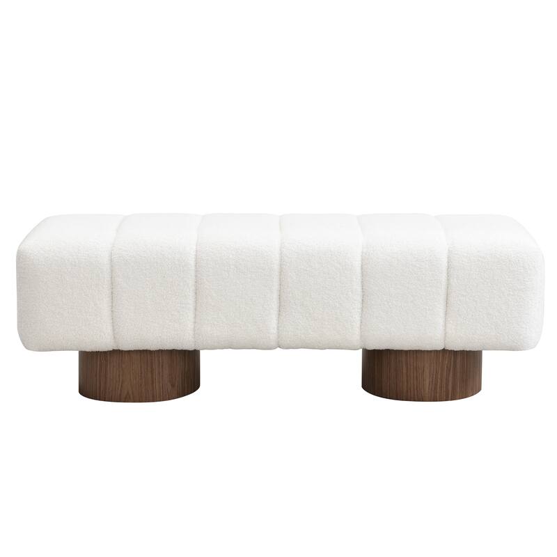 Upholstered Dining Bench for Dining Room, No-Assembly End of Bed Entryway Bench Ottoman for Bedroom Living Room