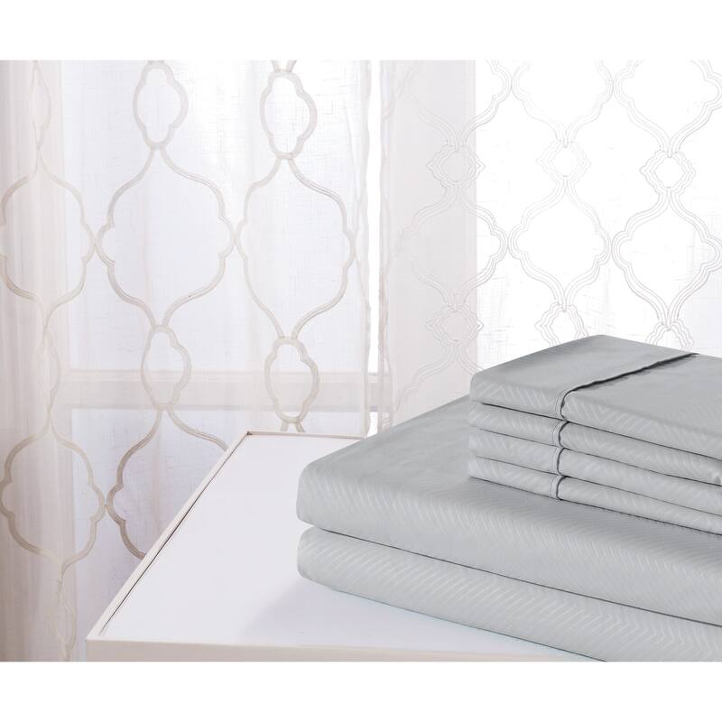Rayon from Bamboo 4 Piece Luxury Chevron Embossed Sheet Set