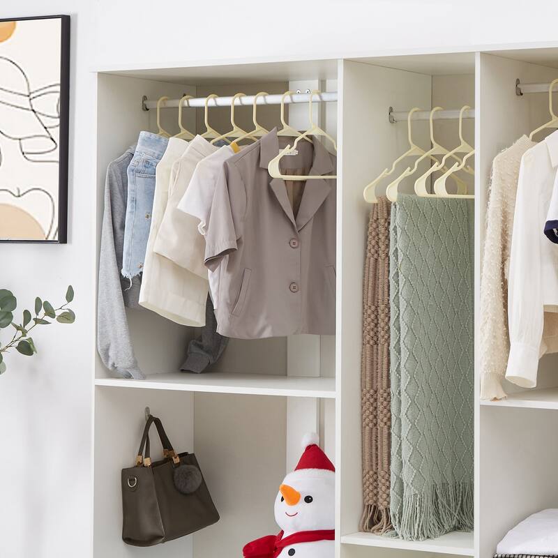 VECELO 100 Pcs Plastic Adult Hangers Holds Up To 10 Lbs Clothes Hangers