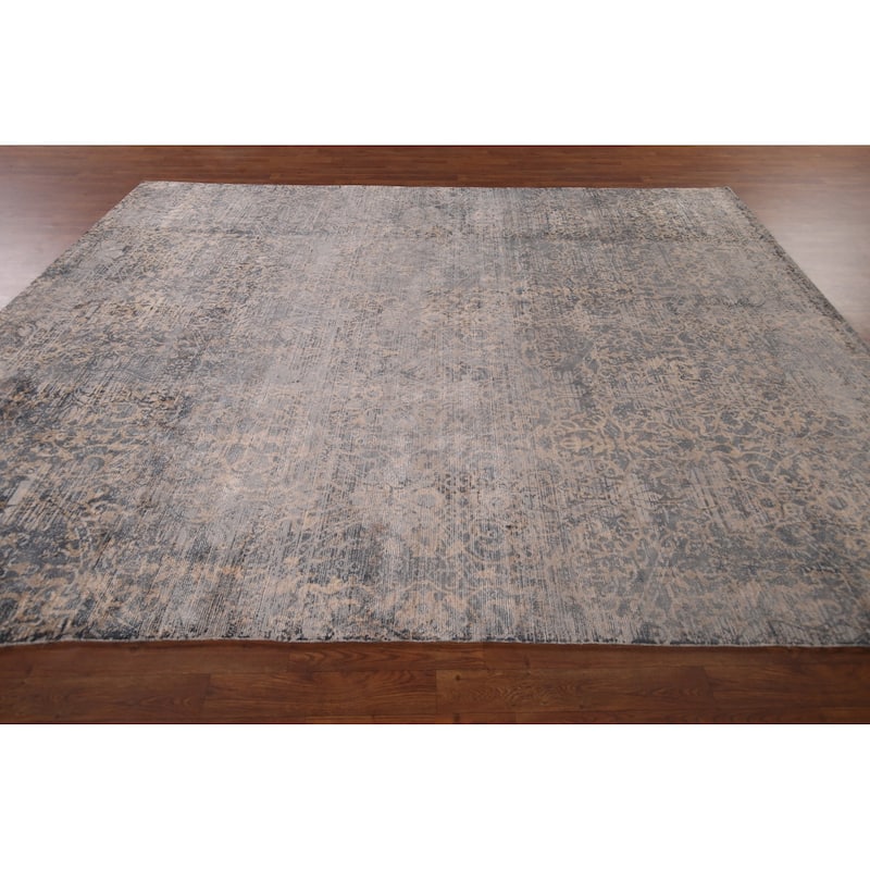Multi-Color Abstract Indian Area Rug Handmade Wool Carpet - 7'11"x 10'1"