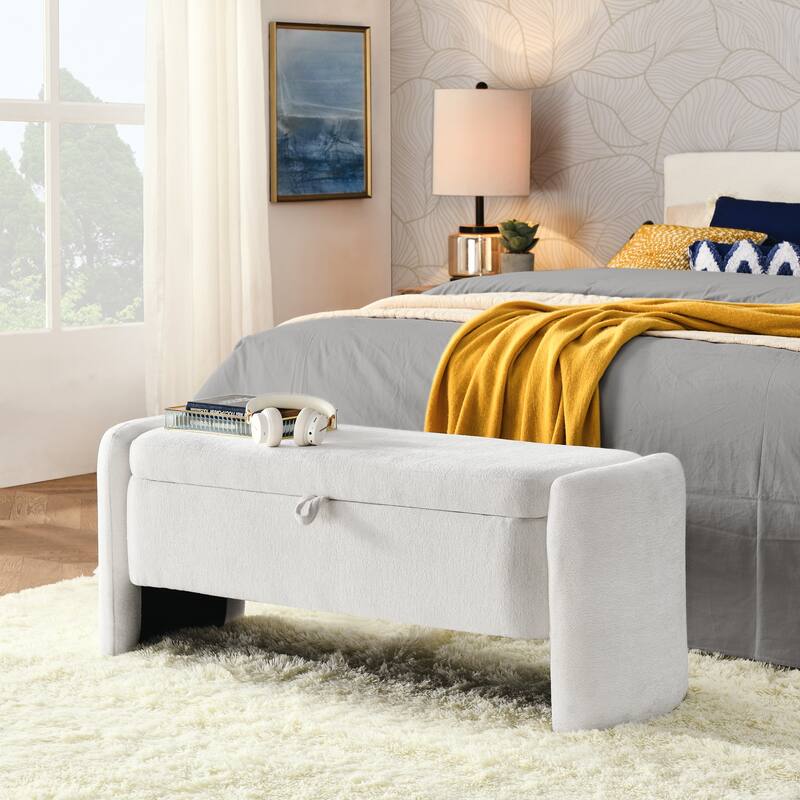Oval Ottoman Storage Bench