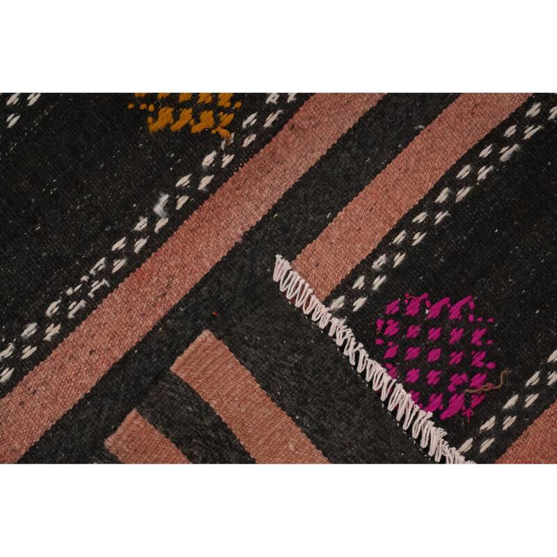 Hand Woven Oriental 100% Wool Carpet Southwestern Tribal Multi-Colored Kilim Area Rug - 9' 9'' X 5' 3''