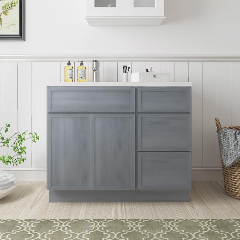 Vanity Art 39" Oak Freestanding Bathroom Vanity Cabinet without Top