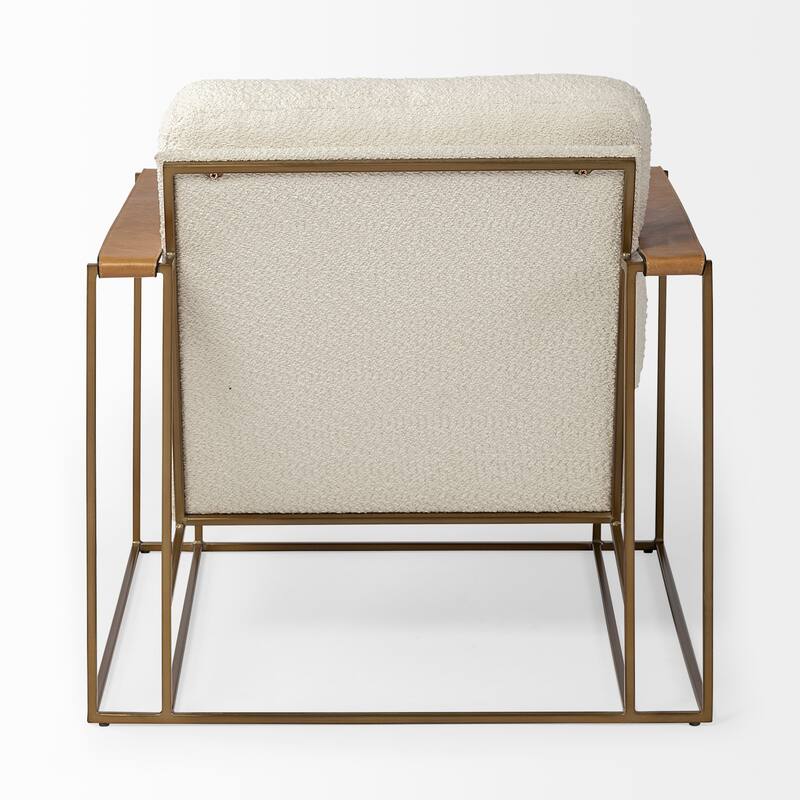Watson Leather or Fabric Wrap Gold Metal Frame Accent Chair