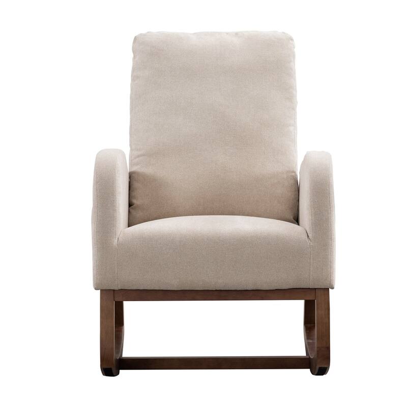 Nursery Rocking Glider Chair with High Back and Side Pocket