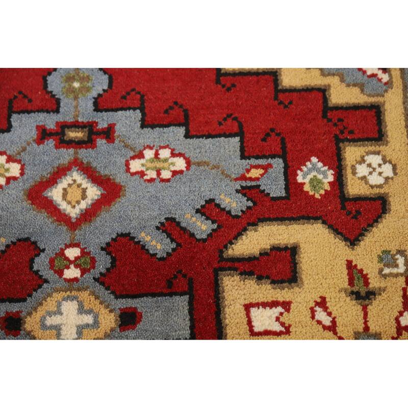 Hand Knotted Oriental 100% Wool Carpet Traditional Geometric Red Viss Area Rug - 5' 9'' X 4' 1''