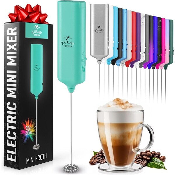 Zulay Kitchen Powerful Mini Milk Frother Handheld - Electric Hand