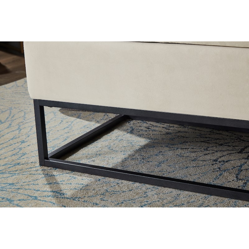 58.6" Bed Bench Metal Base with Storage Velvet Space-Saving Sofas for Living Room, Apartment and Office