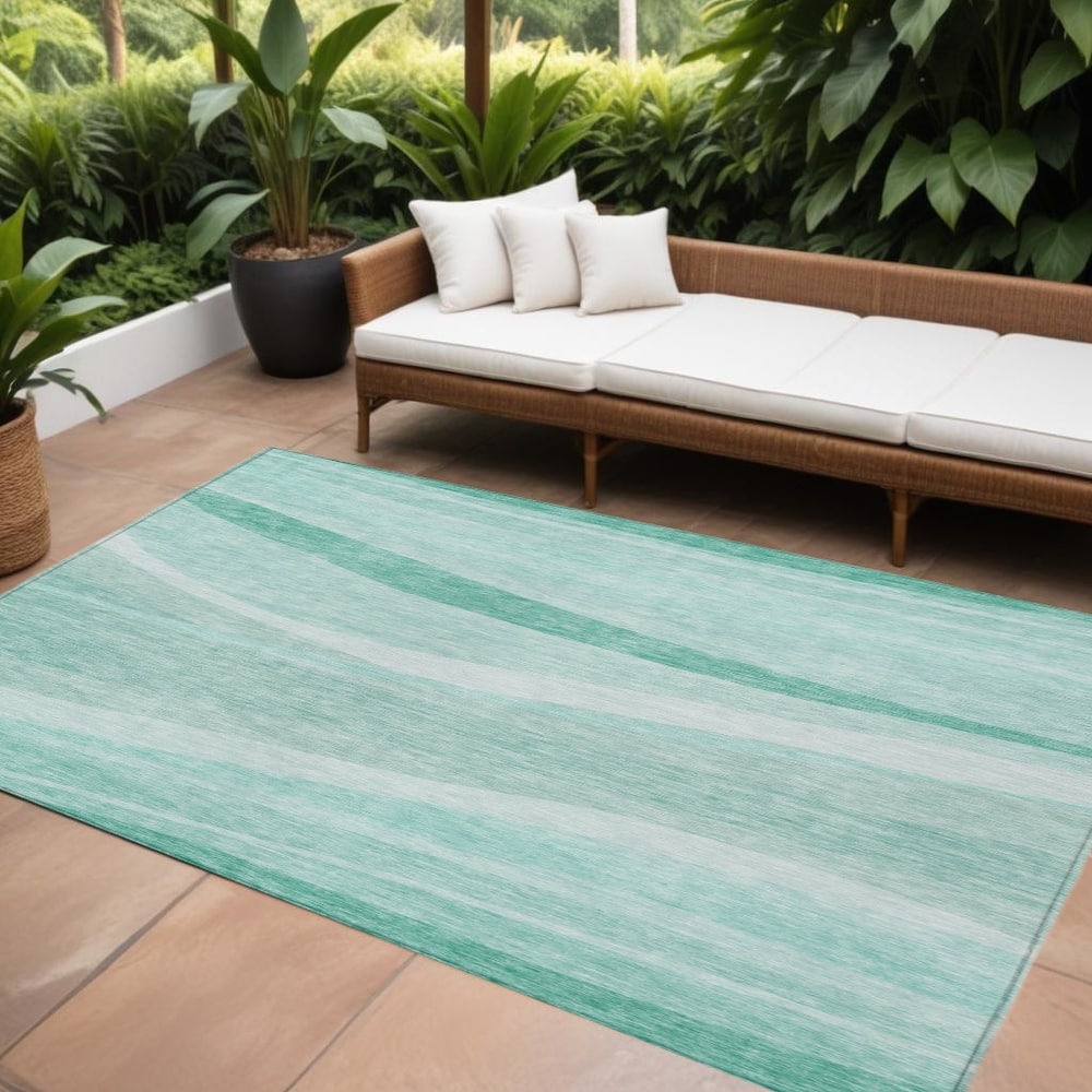 HomeRoots Abstract Transitional Rectangle Outdoor Rug