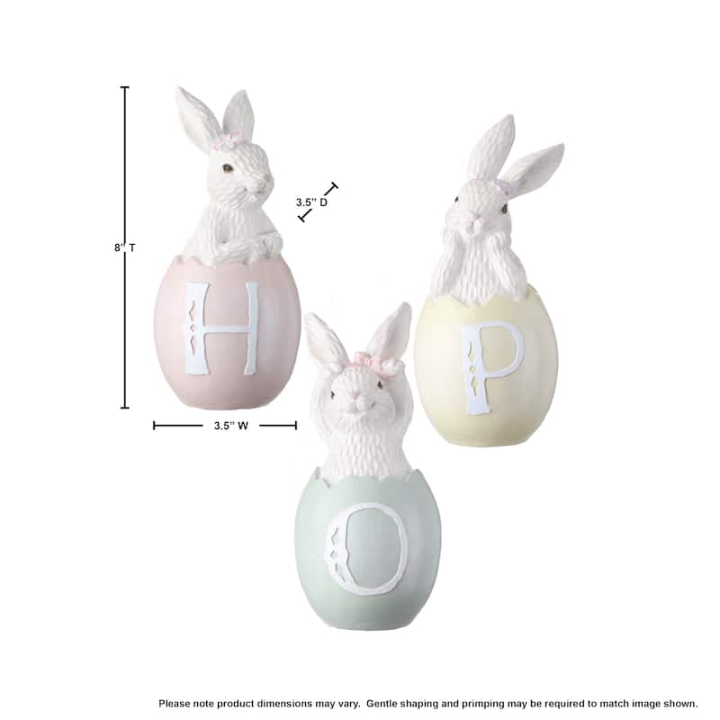 Hop' Bunny In Egg 8" Set of 3 - 8