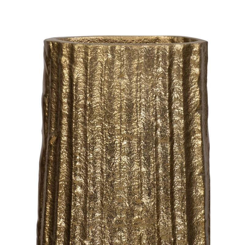 Sagebrook Home Metal, Ribbed Floor Vase, Elegant Accent