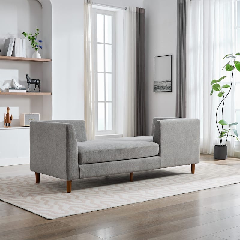 Homy Casa Modern 79'' Upholstered Sectional Sofa Reversible Chaise Living Bed