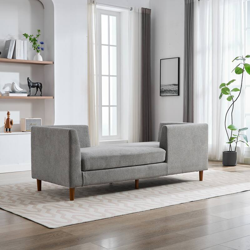 Wide Modern Double-Sided Upholstered Chaise Lounge