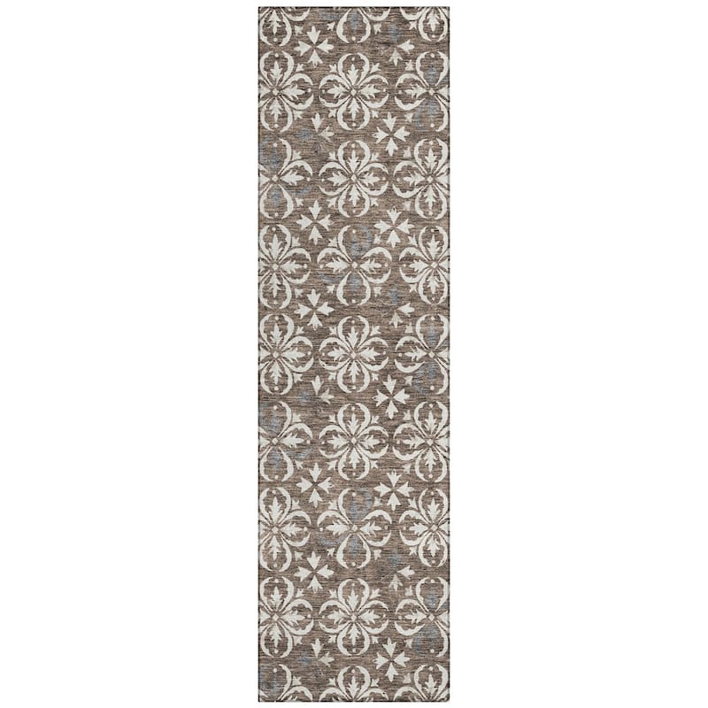 Machine Washable Indoor/ Outdoor Chantille Traditional Medallion Rug